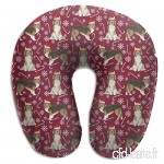 Travel Pillow LL Sheltie Dog Shetland Dog by The Yard Candy Cane Holiday Dog Ruby Red Memory Foam U Neck Pillow for Lightweight Support in Airplane Car Train Bus - B07VB3PCST